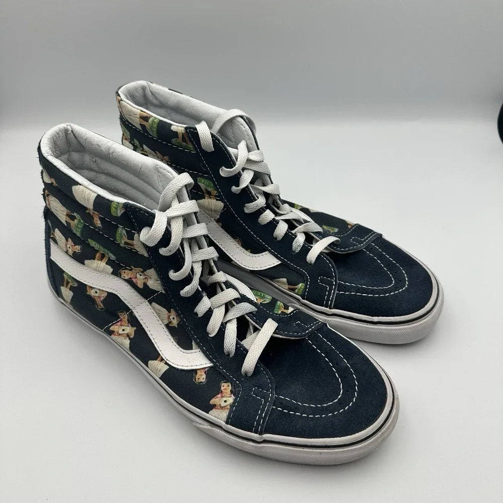 Vans Digi Hula SK8-Hi Reissue Sneakers Blue Ukulele Print Mens 9.5 Womens 11‎